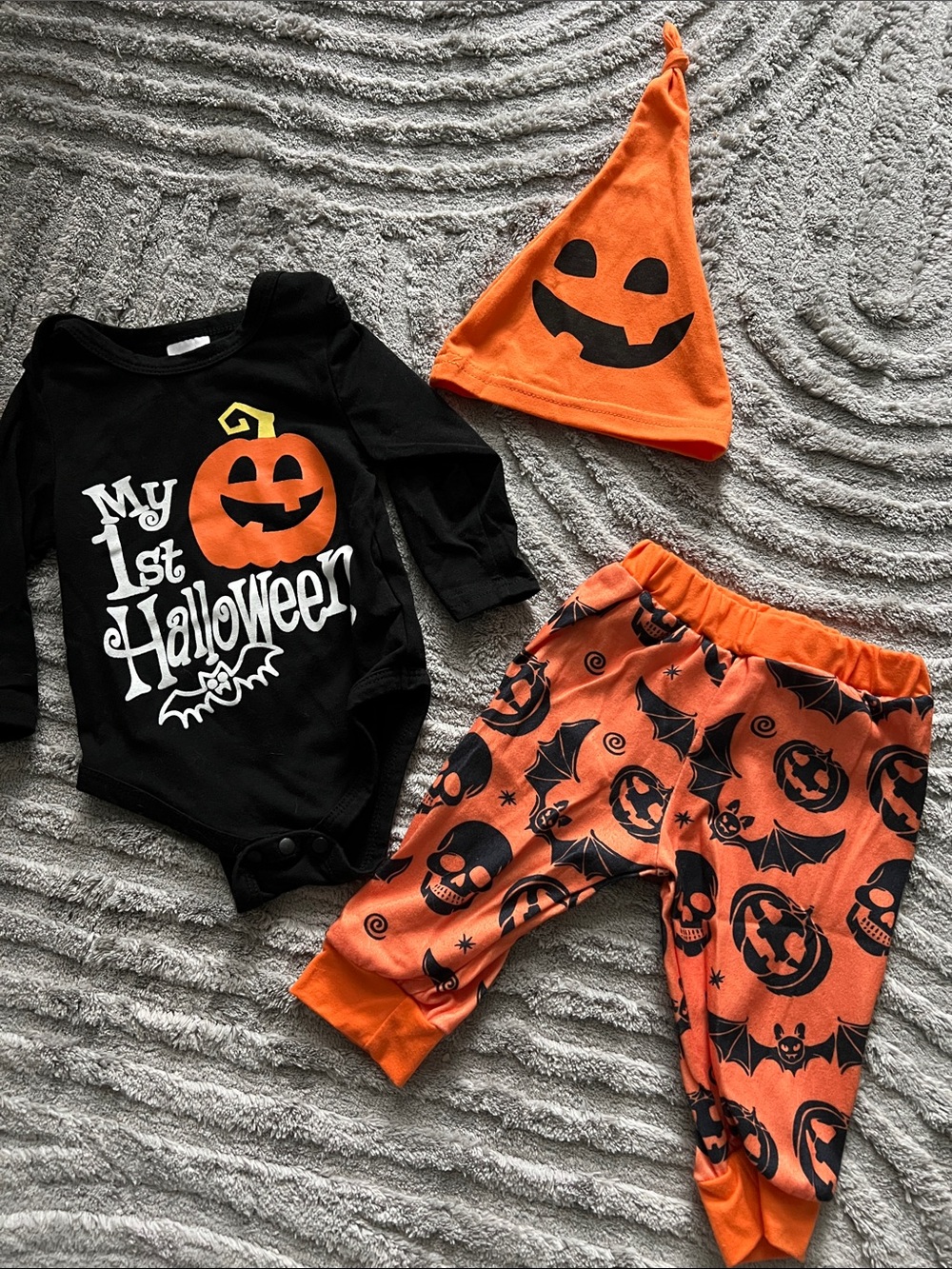 My 1st Halloween Pumpkin Baby Set - Black & Orange
